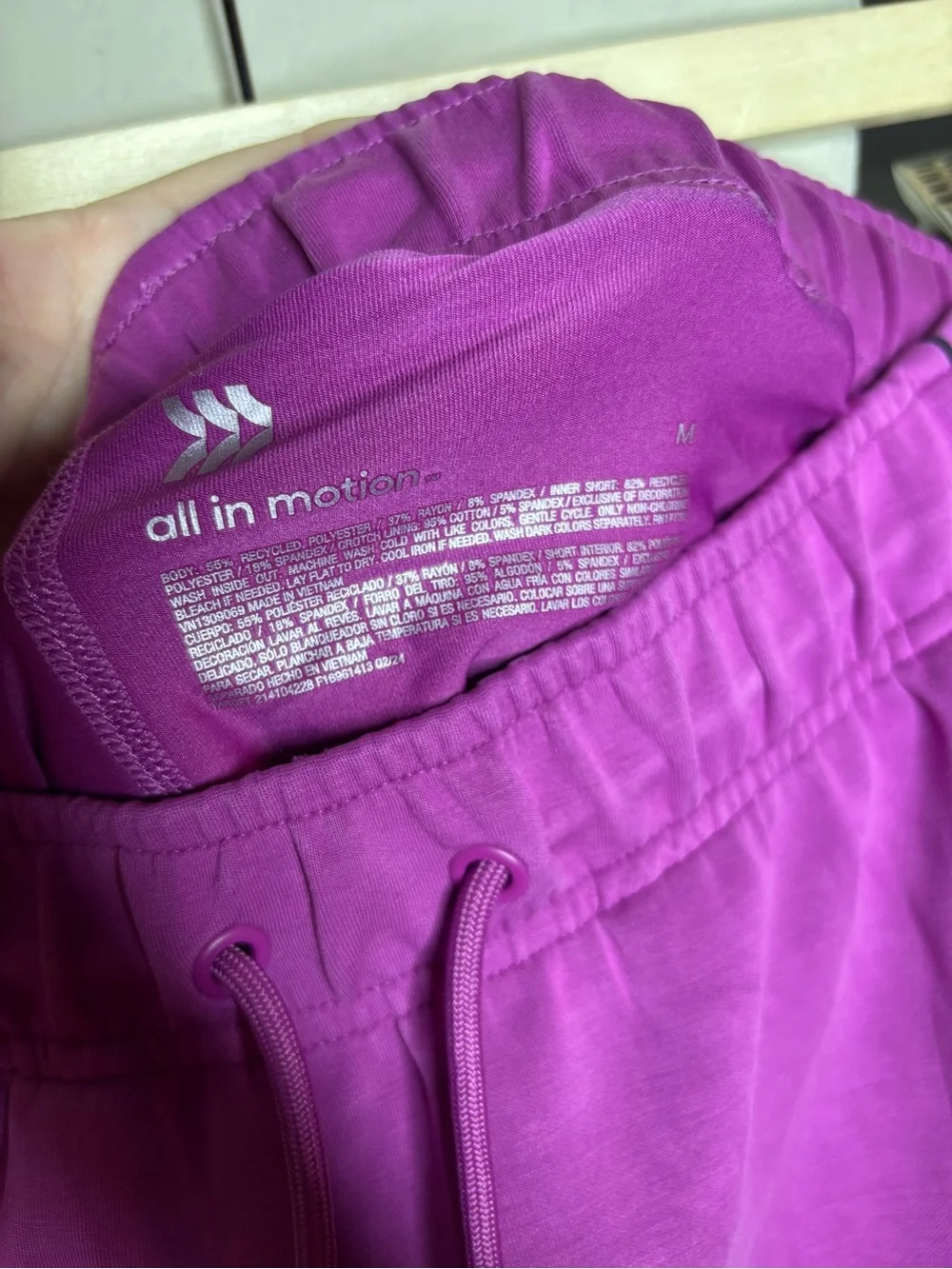 all in motion Pink Drawstring Active Skort Size M Travel Sporty Athletic Summer